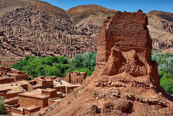 spectacular rock landscape with casbah