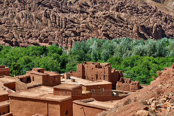 spectacular rock landscape with casbah