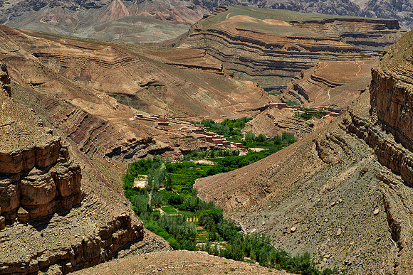 landscape in upper Gorge de Dades