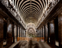 interior shot of Ellora Chaitya Cave No. 10