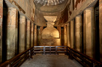 Ajanta caves, interior shot of Cave No. 9