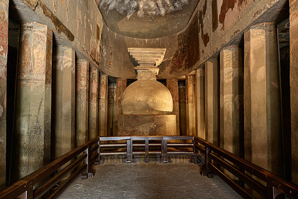 Ajanta caves, interior shot of Cave No. 9
