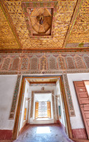 inside shot with decorated ceiling inside Kasbah Taourirt