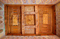 inside shot with decorated ceiling inside Kasbah Taourirt