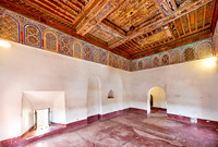 inside shot with decorated ceiling inside Kasbah Taourirt