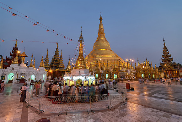 night shot of main stupa