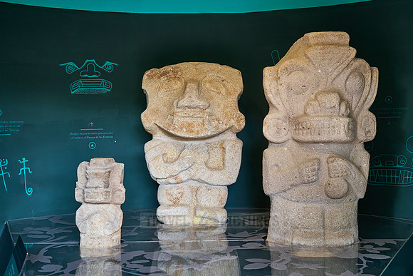 sculptures inside museum of San Agustin