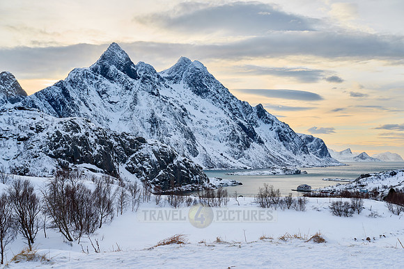 winter landscape from Viewpoint Sortland & Steinsfjorden, Lofoten