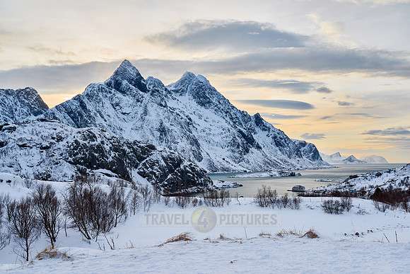 winter landscape from Viewpoint Sortland & Steinsfjorden, Lofoten