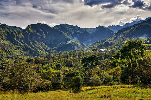 landscape of Andes mountains in Tierradentro