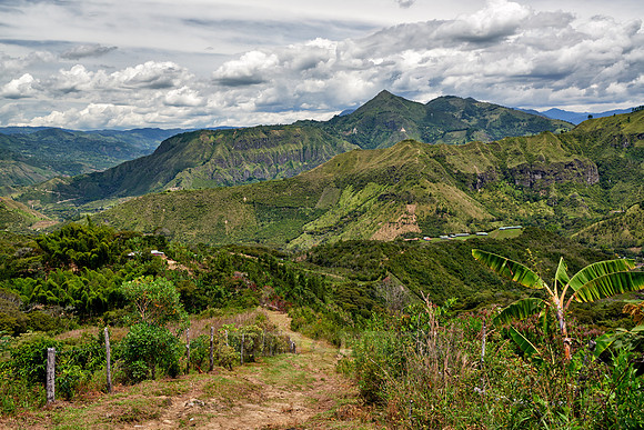 landscape of Andes mountains in Tierradentro
