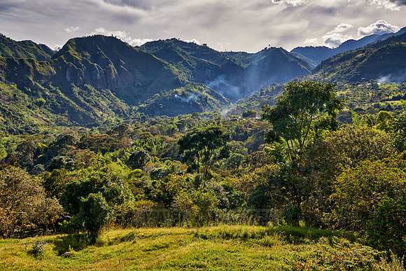 landscape of Andes mountains in Tierradentro