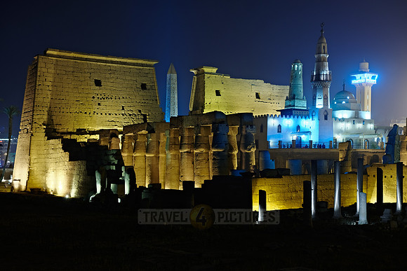night shot of Temple of Luxor