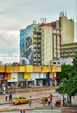 modern building with huge graffiti