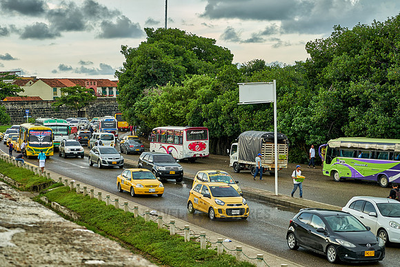 traffic jam in Cartagena
