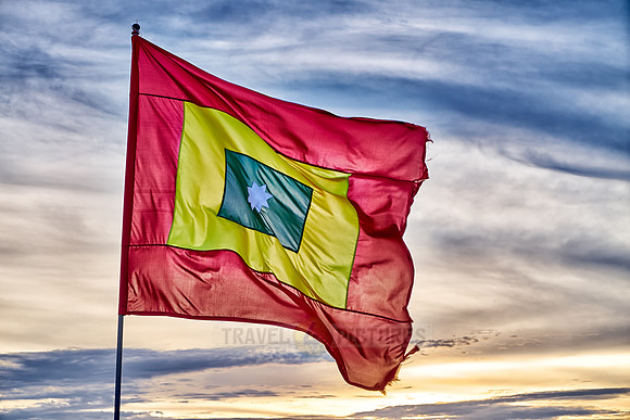 Cartagena flag at sunset