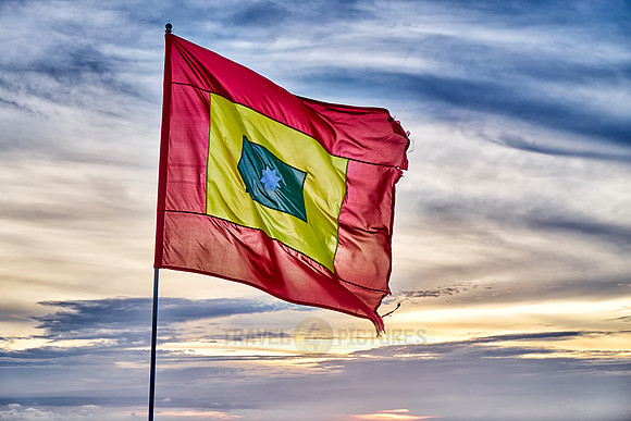 Cartagena flag at sunset