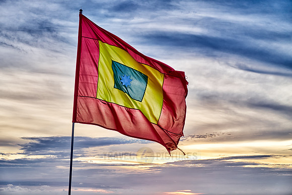 Cartagena flag at sunset
