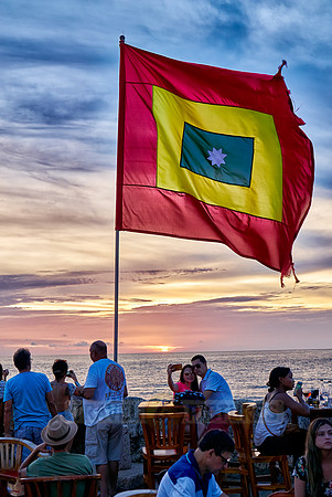 Cartagena flag at sunset