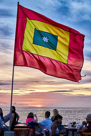 Cartagena flag at sunset
