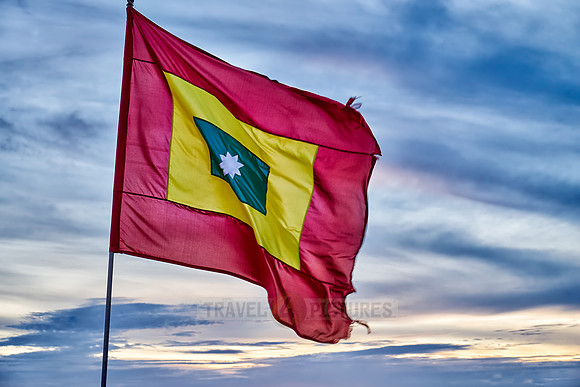 Cartagena flag at sunset
