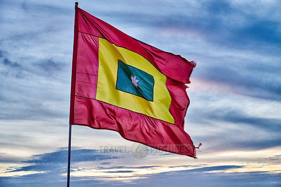 Cartagena flag at sunset