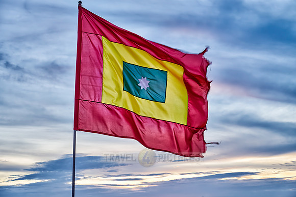 Cartagena flag at sunset