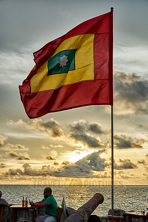 Cartagena flag at sunset