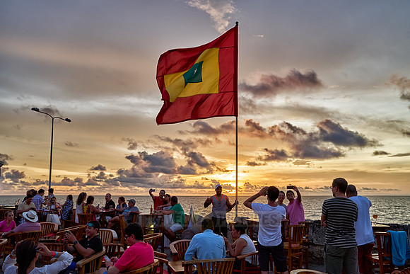Cartagena flag at sunset