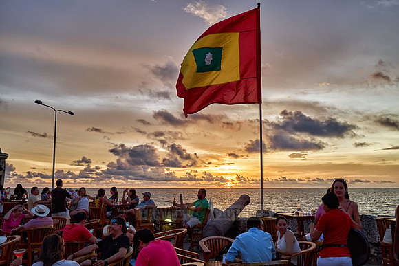 Cartagena flag at sunset