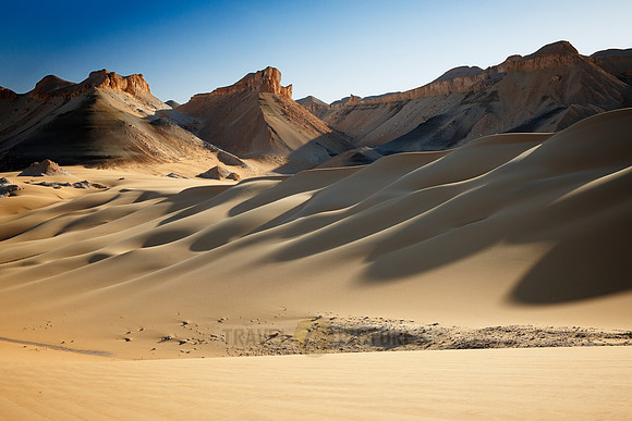 desert landscape with mountains at old caravan road