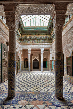 interior view with strong decoration of Telouet