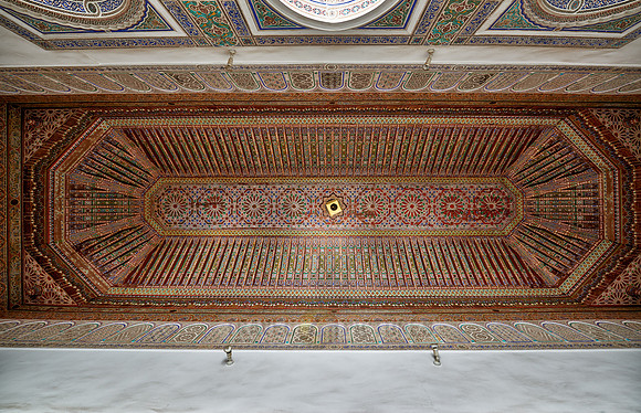 strong decorated ceiling in Bahia Palace