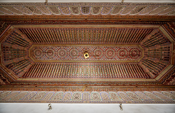 strong decorated ceiling in Bahia Palace