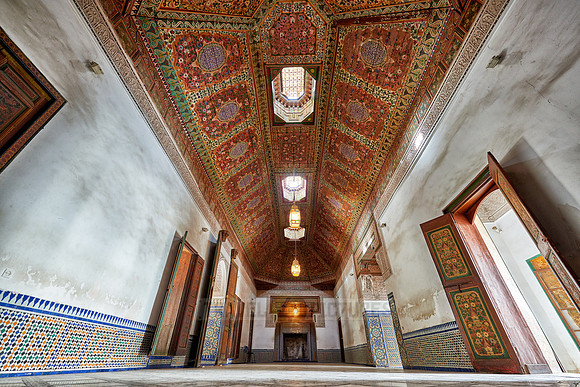 strong decorated ceiling in Bahia Palace
