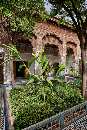 inner courtyard decorated in moorish style of Bahia Palace
