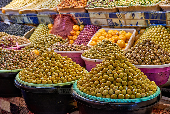 detail of olives on food market
