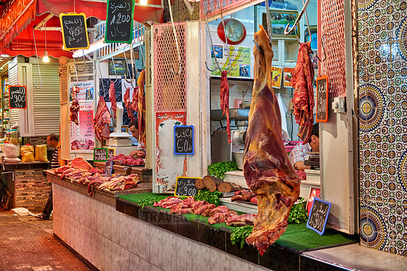 butchery on food market of  Meknes