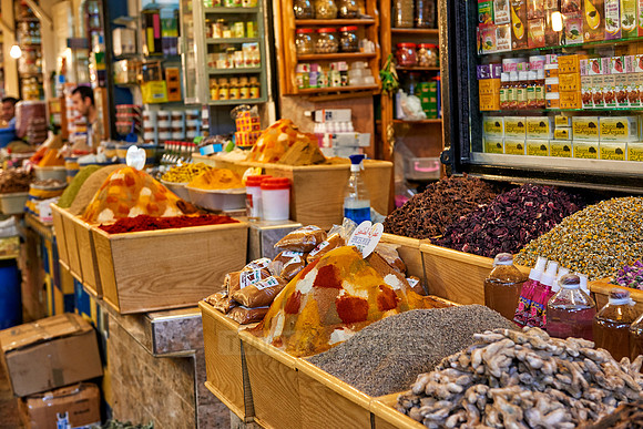 spices on food market of  Meknes