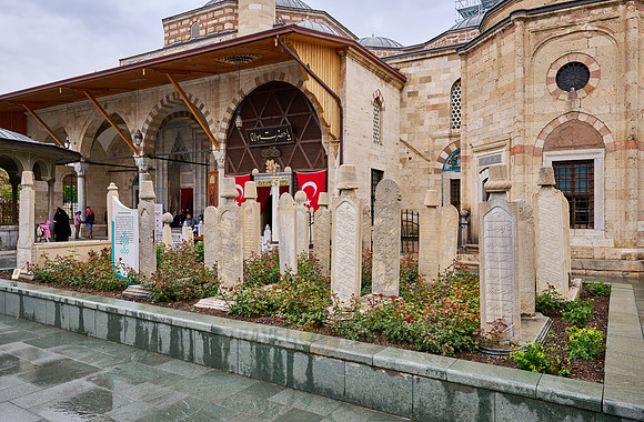 tombstones at Mausoleum and museum of Mevlana Rumi