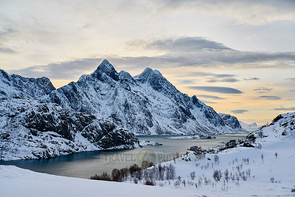 winter landscape from Viewpoint Sortland & Steinsfjorden, Lofoten
