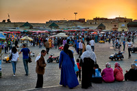 people on Lahdim Square at sunset