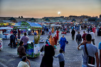 people on Lahdim Square at sunset