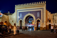 night shot of Bab Boujloud