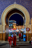 night shot of Bab Boujloud
