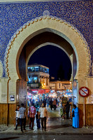 night shot of Bab Boujloud