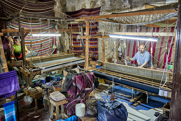 shop with looms in medina of Fez