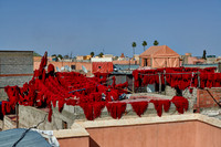 brightly coloured wool in the dyers souk