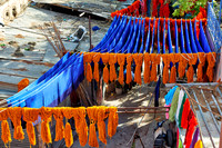 brightly coloured wool in the dyers souk