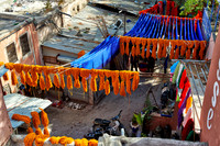 brightly coloured wool in the dyers souk